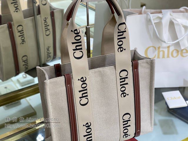 Chloe女包 克洛伊經典Woody Tote中號手袋 Chloe帆布托特包購物袋  jjh1251